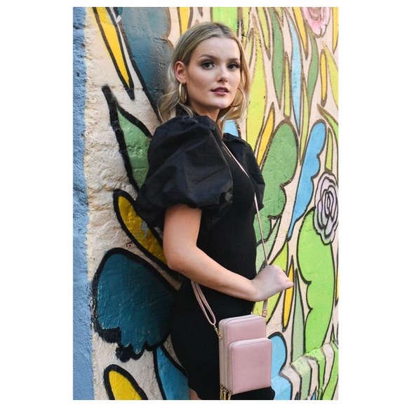 Malibu Skye- Vegan Leather Crossbody Bag Triple Compartment Storage- Mauve/Pink - Picture 2 of 5